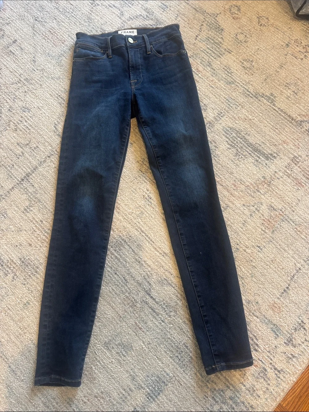 Frame Denim le high skinny Deep Indigo High-Rise Skinny Jeans
